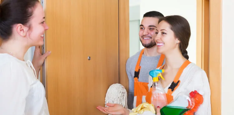 talking to house cleaners